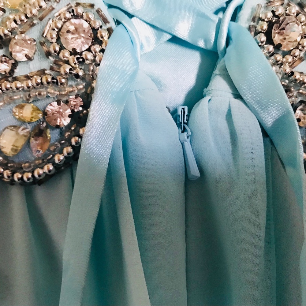 ✨SOLD  Teal Strapless Formal Dress - Picture 6 of 8